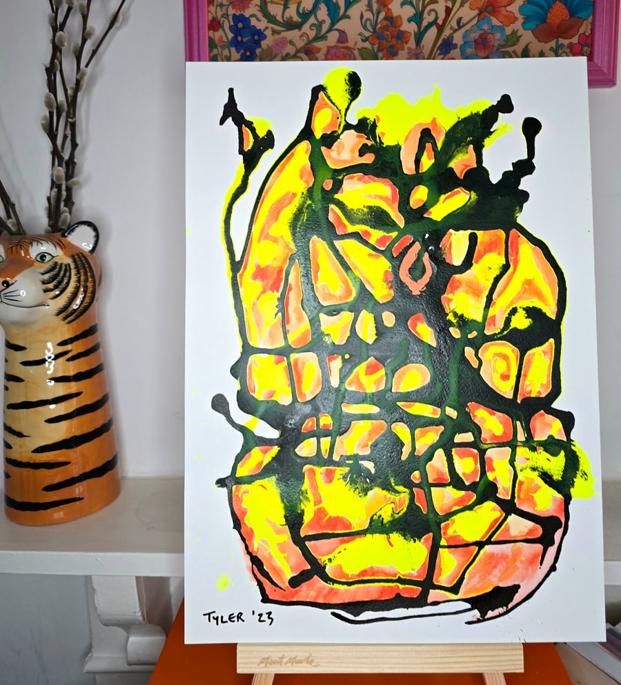 Hive mind - original piece - mixed media on a3 paper