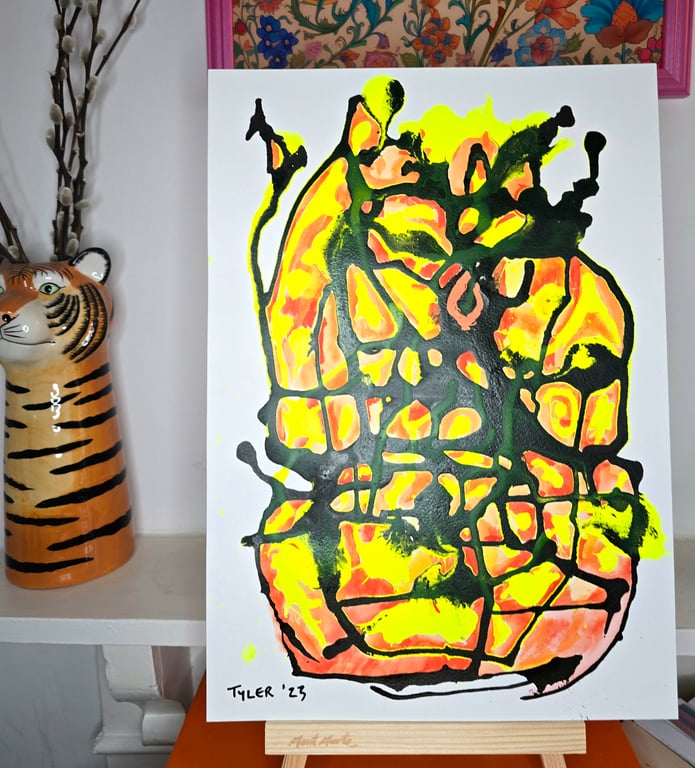 Hive mind - original piece - mixed media on a3 paper