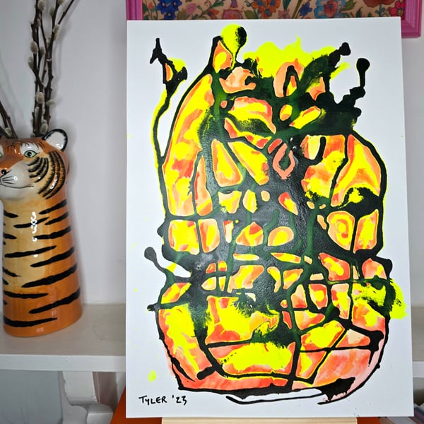 Hive mind - original piece - mixed media on a3 paper