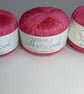 Sirdar Silky Look yarn, 3 x 50g balls of DK yarn, knitting or crochet, Raspberry - Image 2