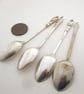We Four Kings, apostle coffeespoons, handstamped, funny, small, mismatched set - Image 3
