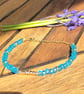 Neon Apatite Bracelet with feature Gold Bar. Handmade - Image 6