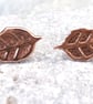 Leaf studs in etched copper - Image 2