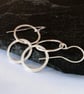 STERLING SILVER Hoop drop earrings, Handmade Urban Jewellery