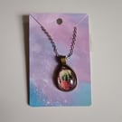 Quirky cacti handmade photography teardrop pendant necklace
