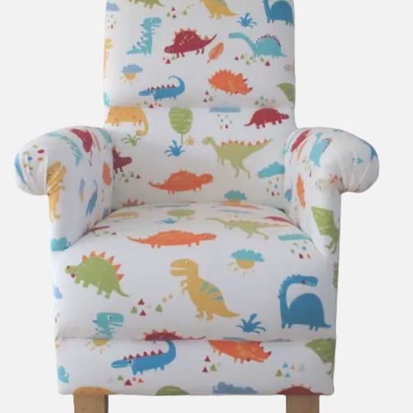 Prestigious Dino Fabric Adult Chair Dinosaurs Nursery T-Rex Jurassic Park 
