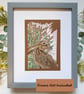 Brown Hare Portrait original artwork, small wildlife drawing, wall art