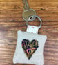 Gran keyring, Personalised Gran key ring, Embroidered heart key ring - Image 3