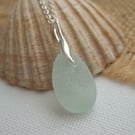 Mini sea glass necklace, petite necklace beach glass, sea foam sea glass pendant