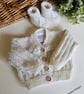 Baby Cardigan & Booties Merino Wool 0-3 months size Hand Knitted 