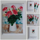 Pink Roses blank greeting card 