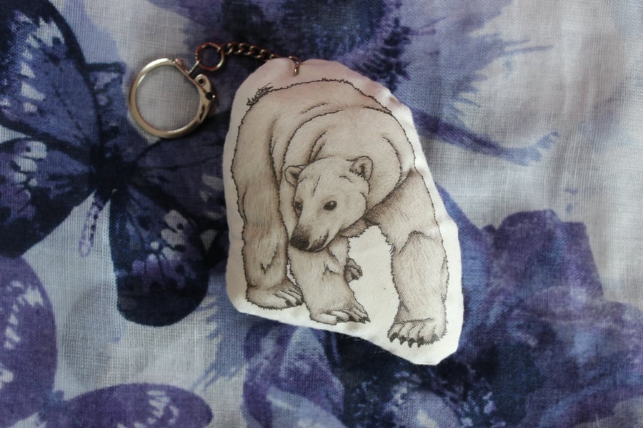 Polar Bear Plush Keyring Animal Bag Charm Accessory