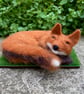  Fox, felt animal sculpture, needle felted sleeping fox model - Image 3