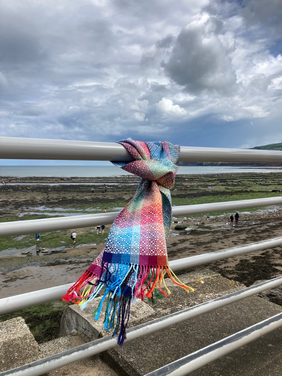 Staithes Sun Reflected Handwoven Lambswool & Cotton Scarf