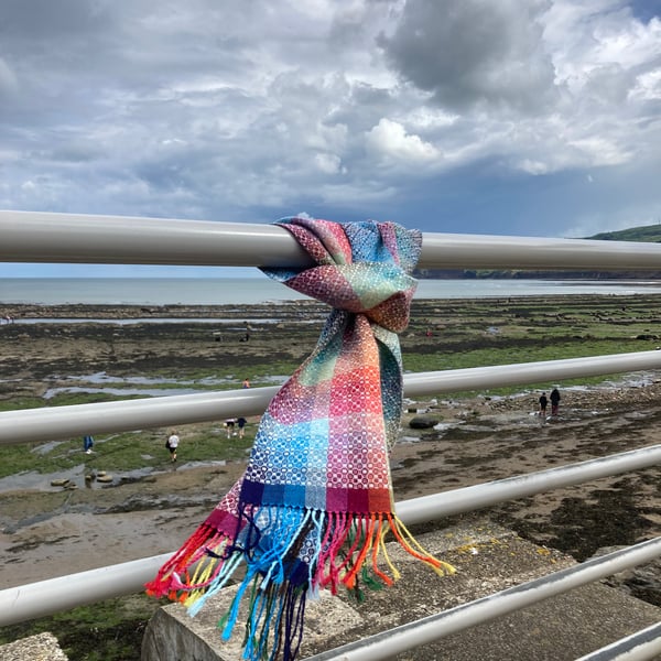 Staithes Sun Reflected Handwoven Lambswool & Cotton Scarf