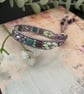 Bracelet ,Pretty lilac beaded leather wrap adjustable boho bracelet  - Image 2
