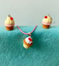 Cutie-pie Cupcake Earring and Necklace Set - Image 1