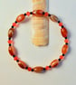 Banded Red Agate Bracelet With Swarovski Crystals - Handmade In Devon - Image 5