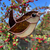Stained Glass wren - leaded glass bird for bird lover