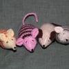 Assorted Hand Knitted Catnip Mice