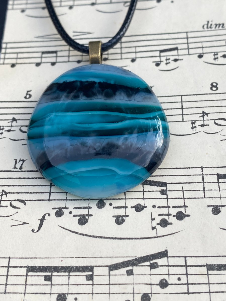 Large Blue Puddle Pendant