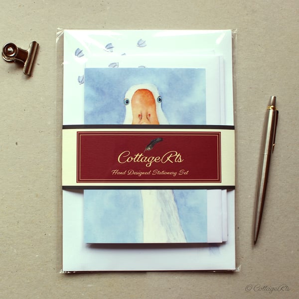 Goose Letter Writing Set  Stationery Set  Hand Designed By CottageRts