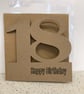 18th Birthday cards in white card and brown kraft card with envelope - Image 1