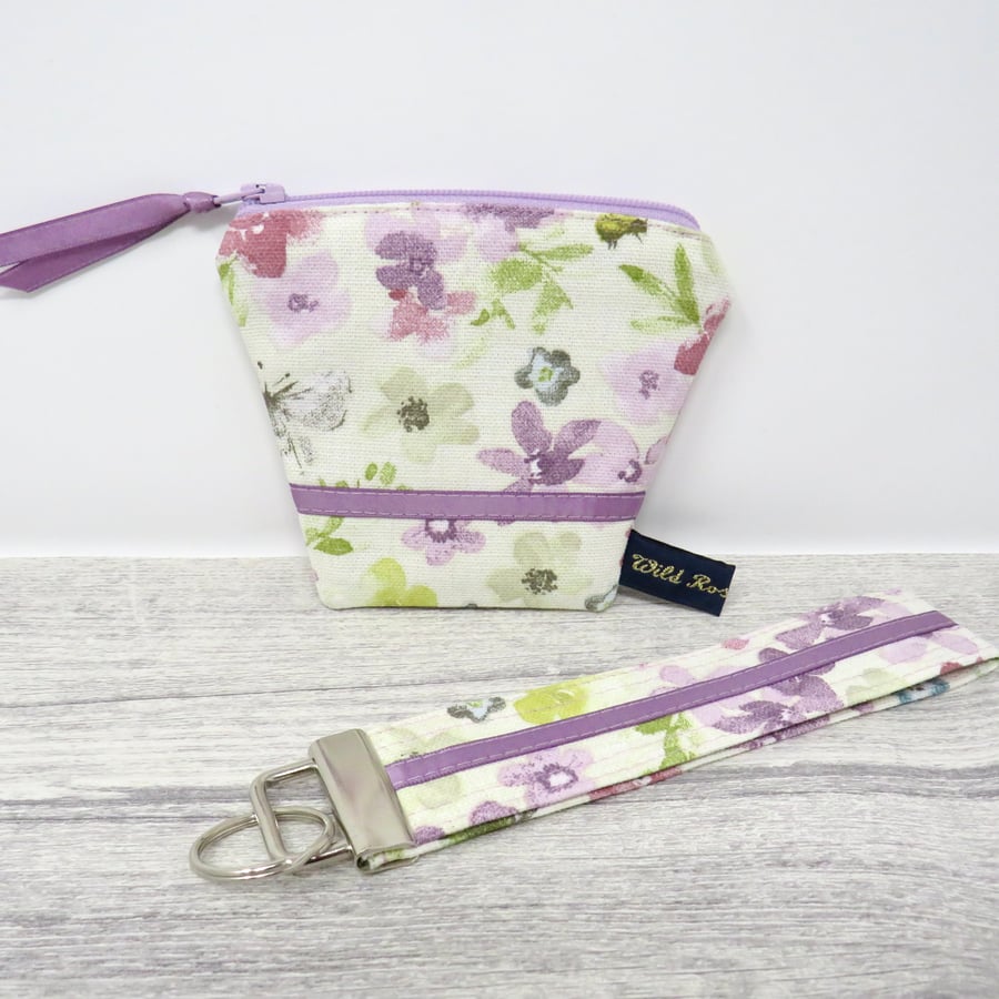 Floral purse and key fob. Reduced.