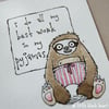 pyjama sloth - original aceo