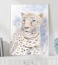 Caucasian Leopard Art Print, Mountain Animal Poster, Wild Cat Wildlife Artwork - Image 6