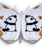 Aran Knitting pattern for girls with Panda and Butterfly Sweater and Mittens - Image 10
