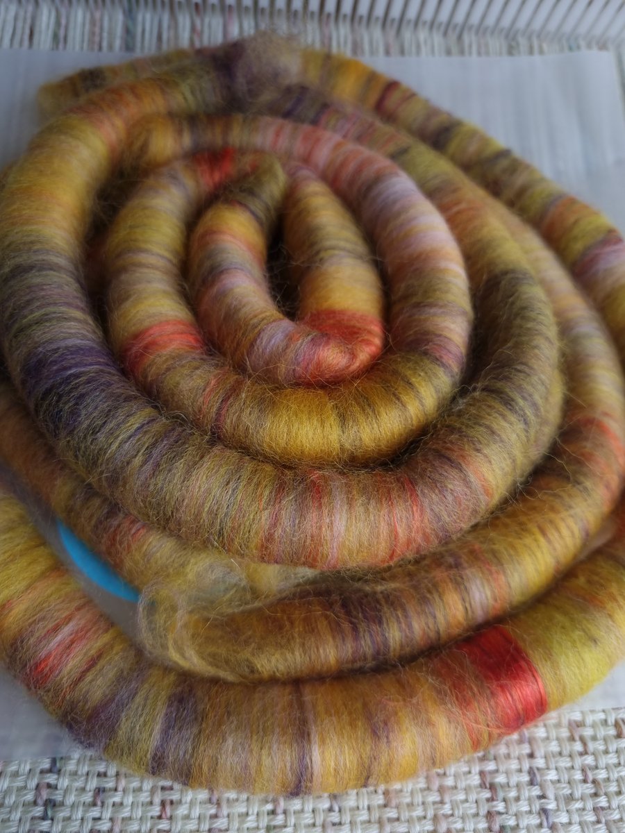 Fire Sunset fibre rolags 