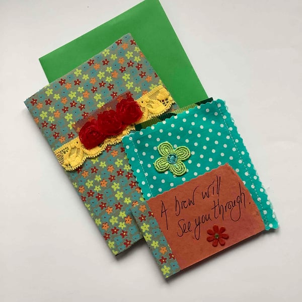 Flowery tea bag card gift