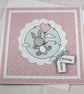 Handmade birthday card - bunny with a balloon - Image 4