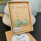 Green Aventurine Heart Earrings 