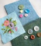 Rose Garden Large Slow Stitching kit - Embroidered Basket with vintage textiles - Image 4