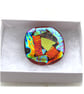 Patchwork Dichroic Fused Glass Brooch 068 Handmade  - Image 2
