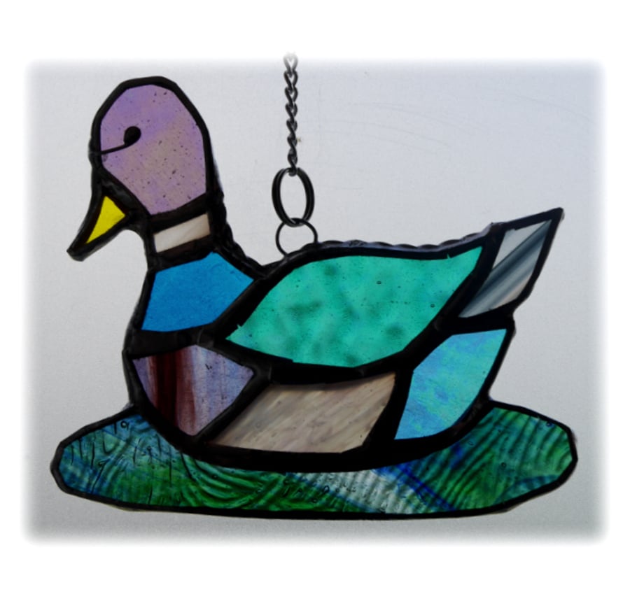 Duck Suncatcher Stained Glass Mallard Quack  023