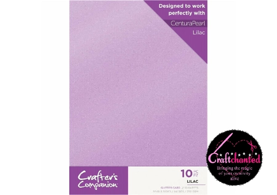 Crafter's Companion - Glitter Card - Lilac - A4 - 250gsm - 10 Pack