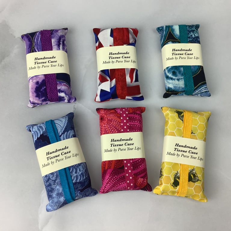 Pocket pack tissue case, Tissue holder, 6 options, Handmade