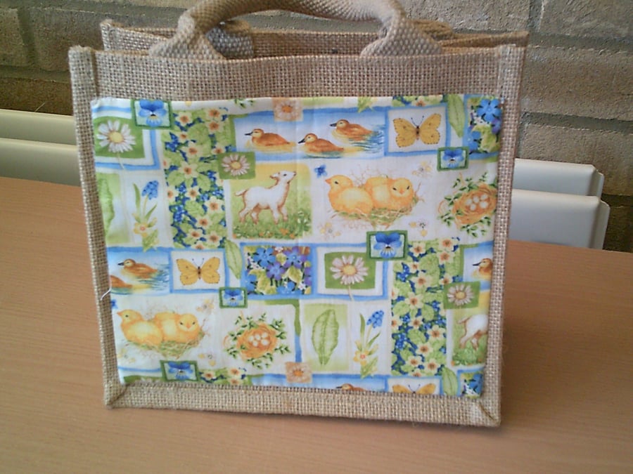 Springtime Small Jute Bag