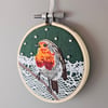 Handmade fabric Robin Christmas decorations, mini hoop, hanging decoration