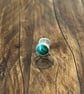 Handmade Sterling Silver & Malachite Pin  - Image 2