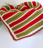 Crochet Baby Blanket – Christmas Red, Green and White - Image 4