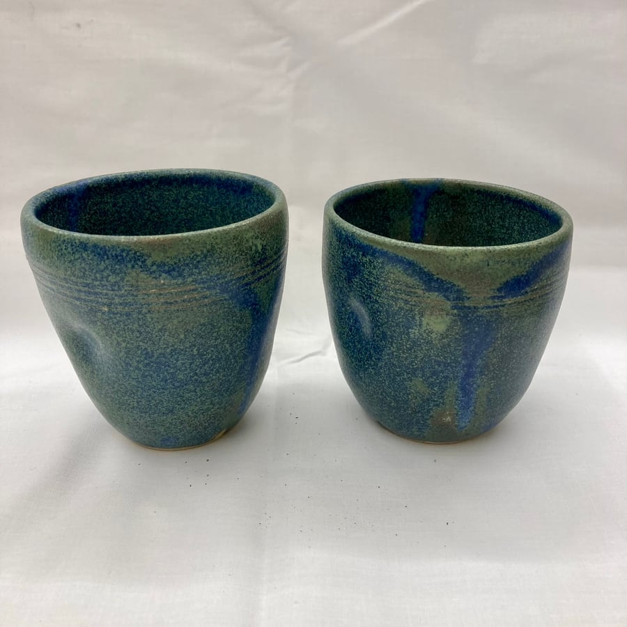 Hand Held Goblets in Blue (Pair)