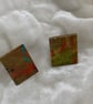 Rich Earthy Stainless Steel Post Earrings. - Image 2
