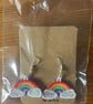 Handmade Free Standing Lace Earrings Rainbows  - Image 5
