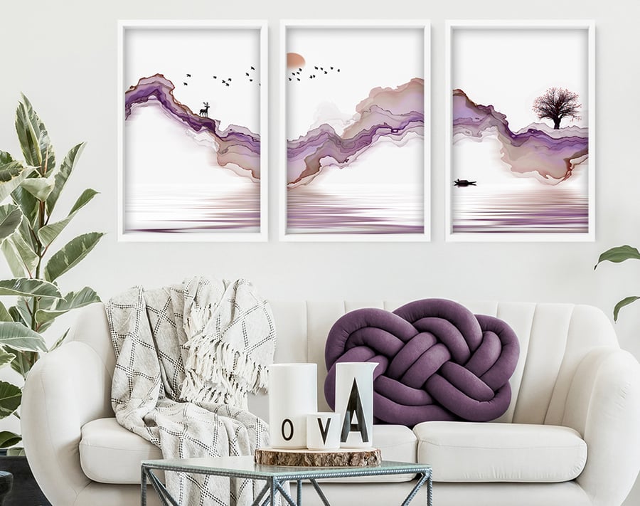 Living room wall decor, Home Decor Wall hanging, Japanese Art New Home gift, Off