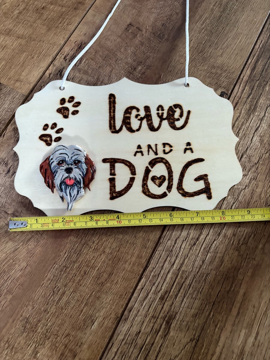Hand made burned on wood dog plaques, personalised to your dog