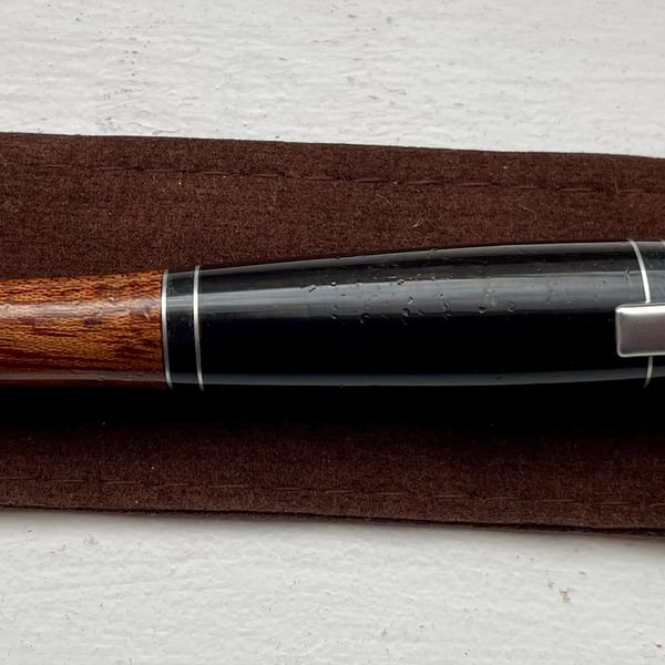 Wooden pen, twisting pen, Mahogany and Ebony wood, Chrome finish